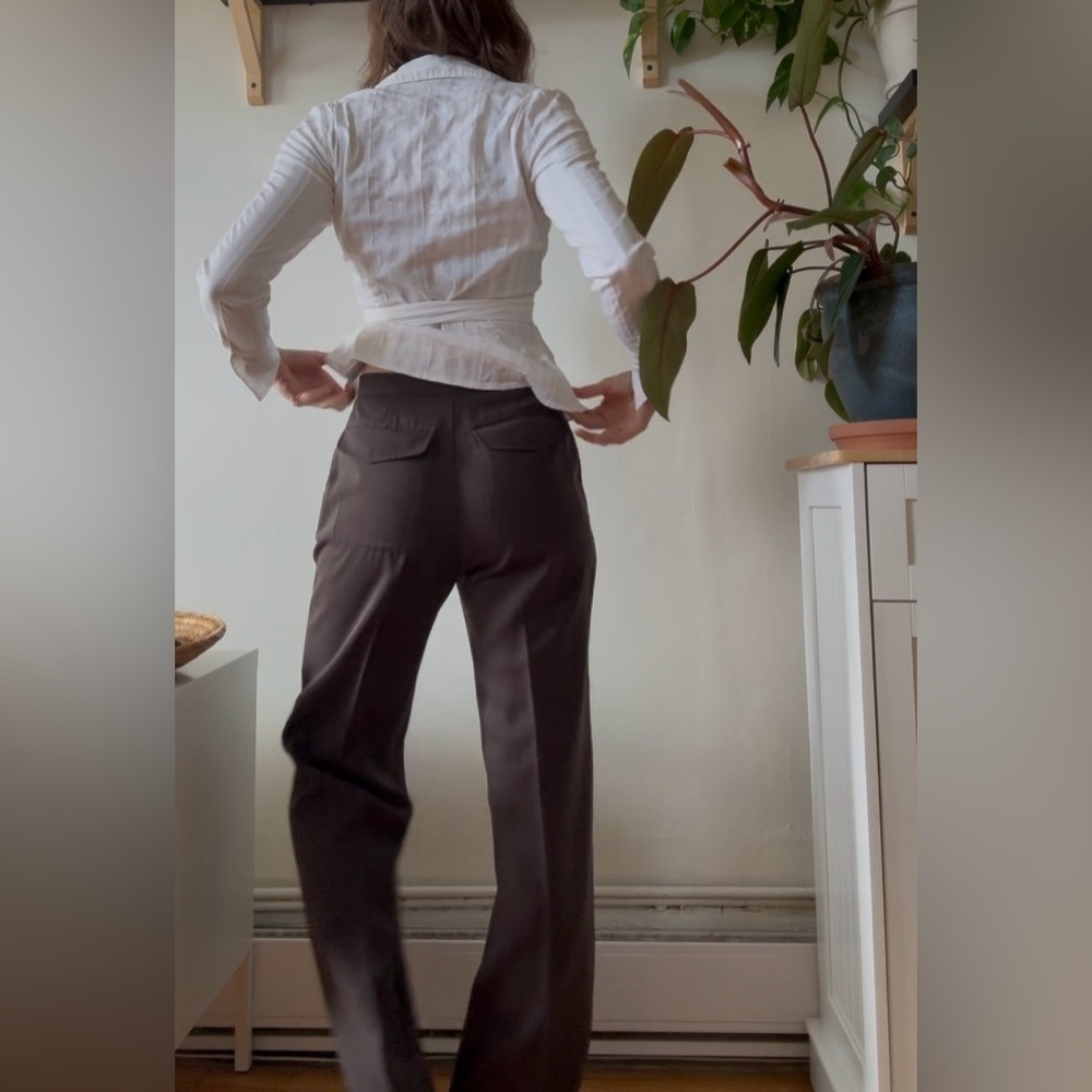 Vintage pleated Trousers – Cocoa Brown (Size 6 / EUR 36) - Picture 2 of 6